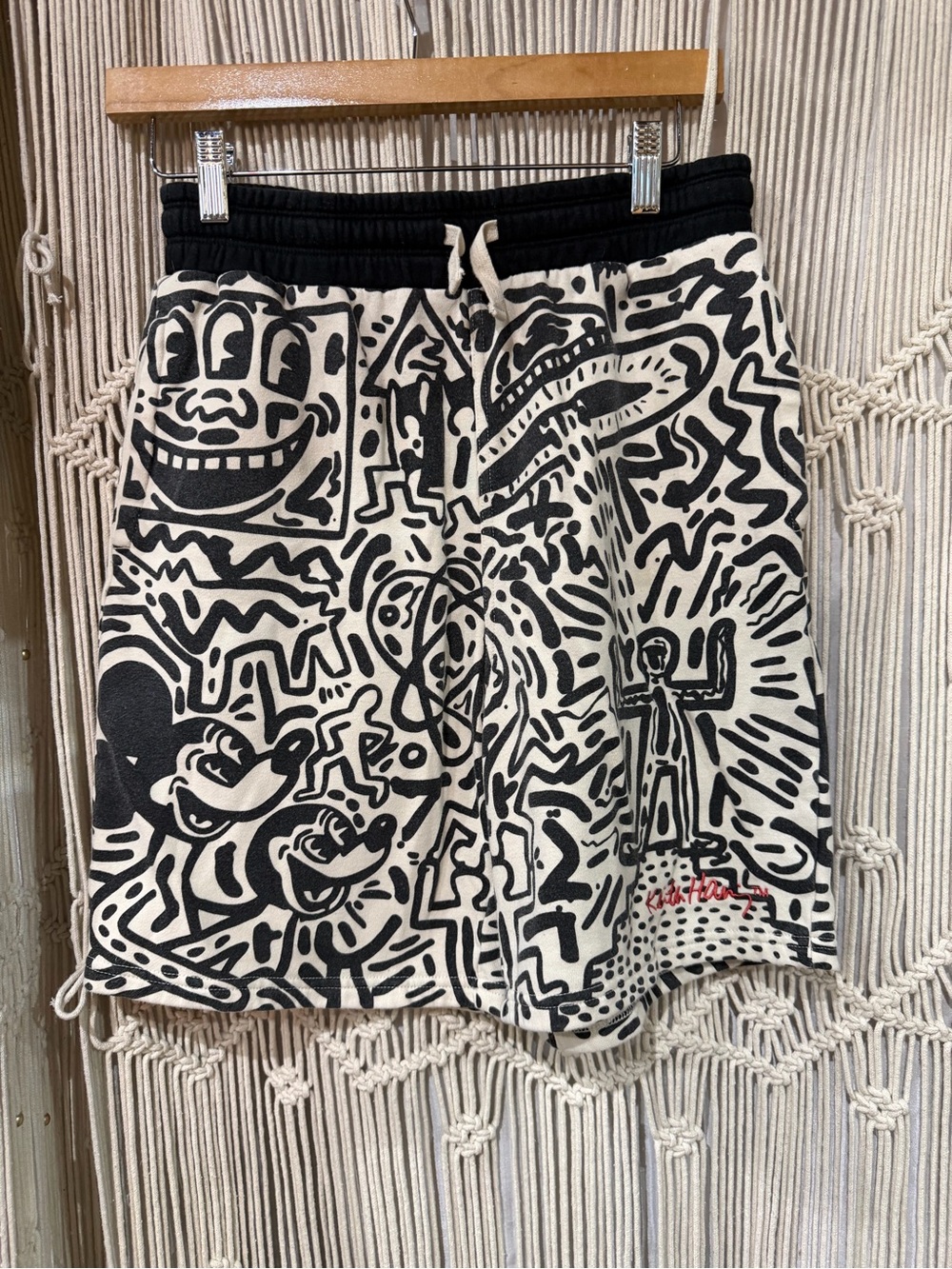 Disney Black & White Graphic Swim Trunks